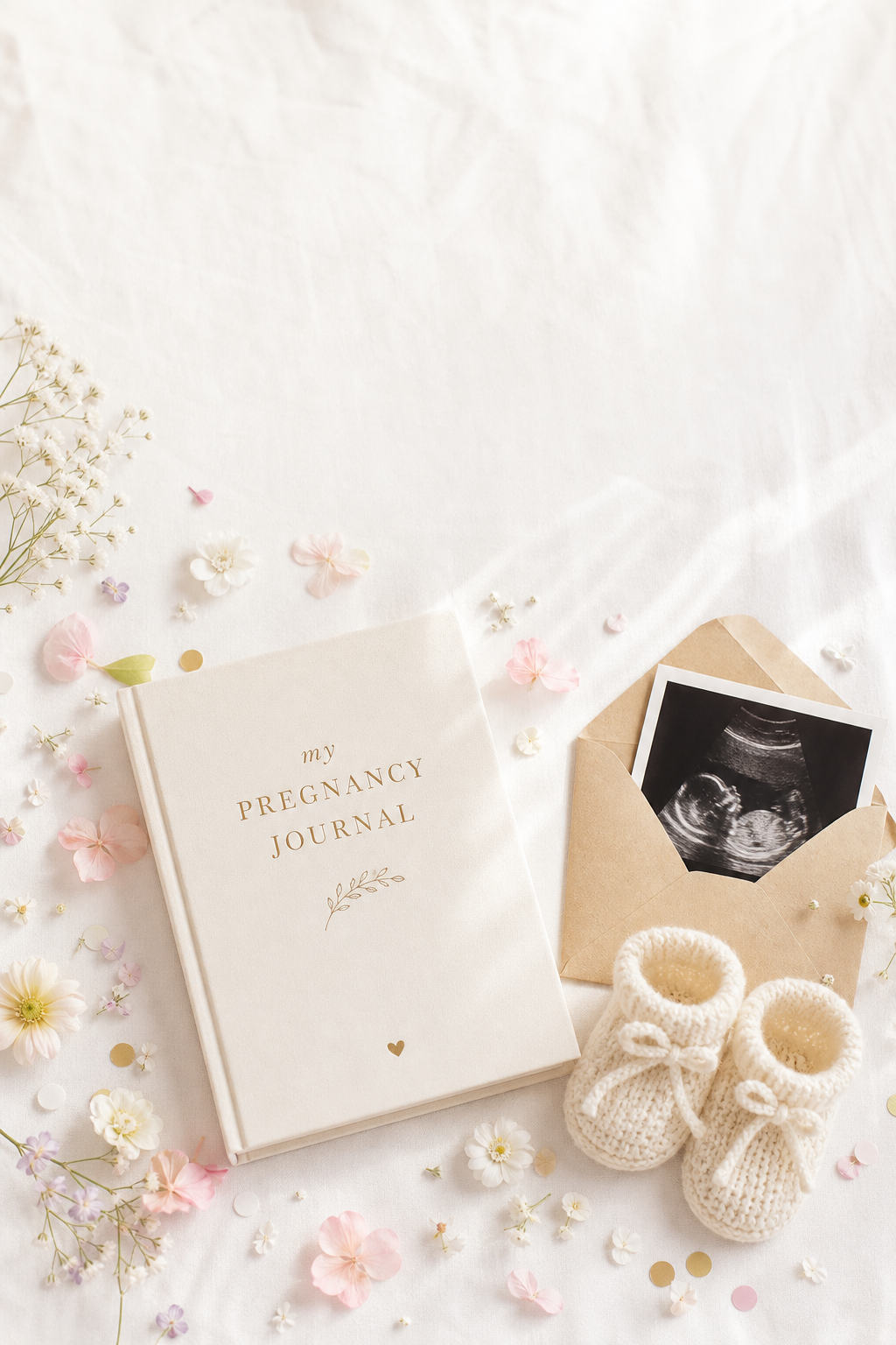 Creative pregnancy announcement ideas flat lay — Kiddospot