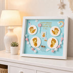 Kiddospot blue baby hand and footprint frame hero — complete inkless keepsake kit