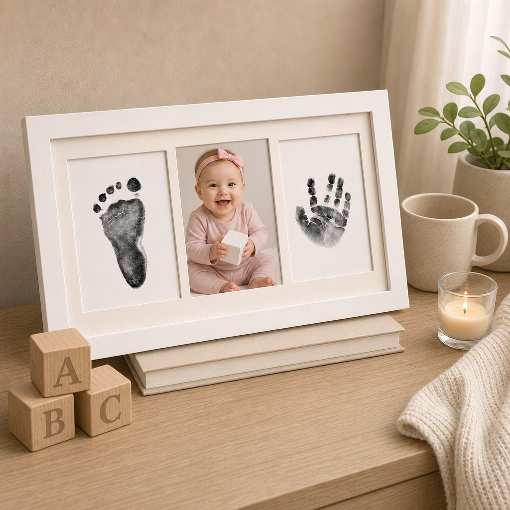 Newborn Footprint & Handprint Kit | Inkless Print Kit | Frame Included
