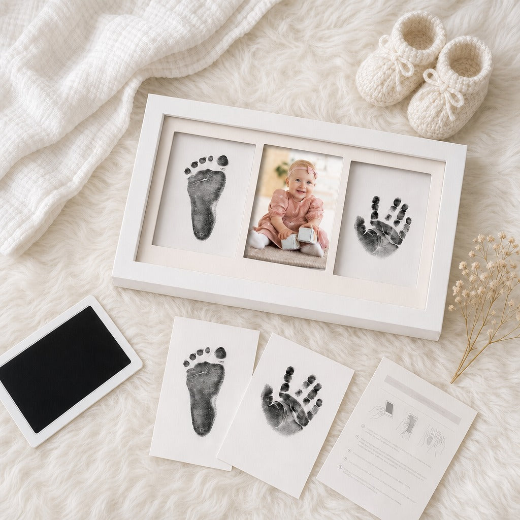 Newborn Footprint & Handprint Kit | Inkless Print Kit | Frame Included