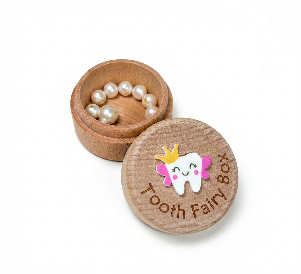 Kiddospot deluxe wooden tooth fairy box hero — engraved beechwood keepsake