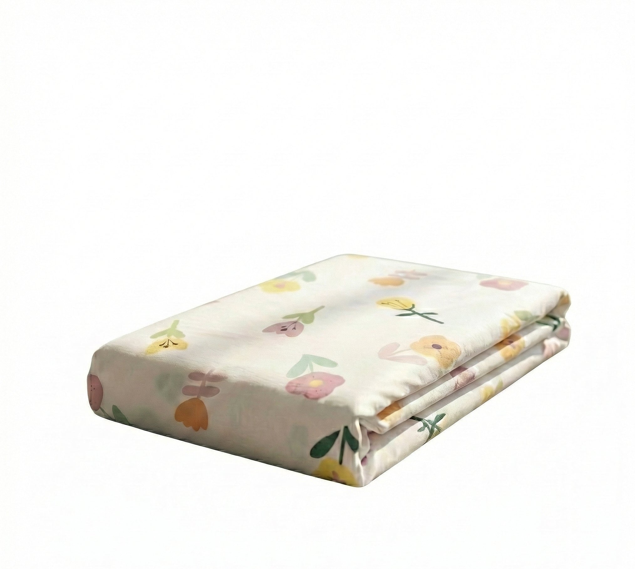 Floral patterned fabric on a white background