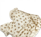 Baby blanket with bear pattern on a white background