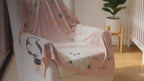 Kiddospot Pink Baby Milestone Blanket — soft blush pink base with kawaii polar bear, penguin, scattered shimmering gold and charcoal grey stars, and "Today I am" milestone tracking text for Weeks 1–4 and Months 1–12. 100x150cm ultra-soft high-pile flannel fleece. Perfect monthly baby photo prop and baby shower gift. Free AU shipping. kiddospot.com