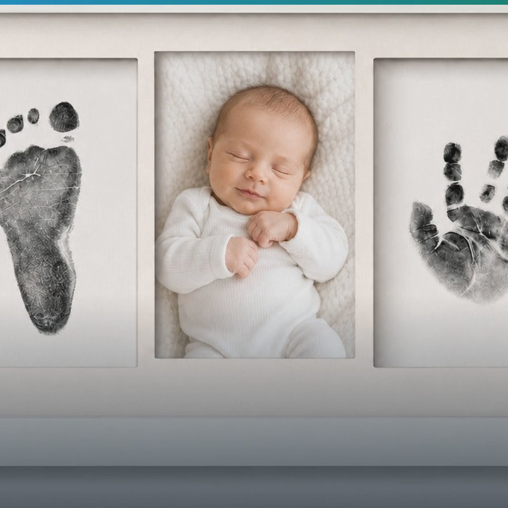 Newborn Footprint & Handprint Kit | Inkless Print Kit | Frame Included