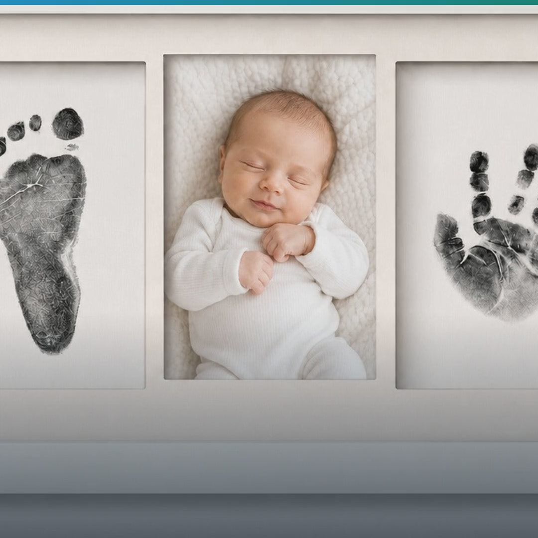 Newborn Footprint & Handprint Kit | Inkless Print Kit | Frame Included