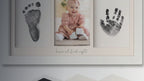 Kiddospot Newborn Inkless Hand and Footprint Kit — mess-free, non-toxic keepsake set safe for newborn skin from day one. Captures crystal-clear prints of tiny hands and feet. Includes inkless pad, impression cards, and frame. Perfect hospital bag essential and baby shower gift. Free AU shipping. kiddospot.com